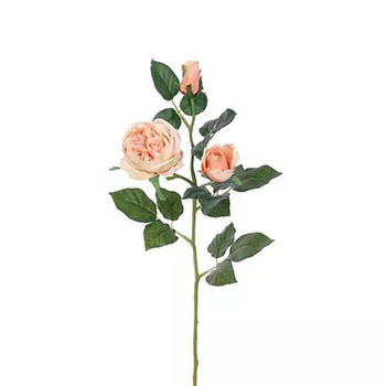 Buitengewoon de Boet - Engelse Roos Tak Zalm Roze 64 cm kunstplant