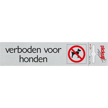 Pickup - Route Alulook 165 x 44 mm Sticker verboden voor honden