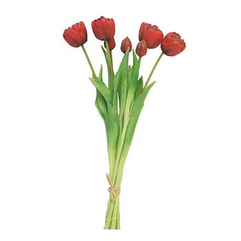 Nova Nature - Bosje Tulpen Sally Double rood kunstbloem