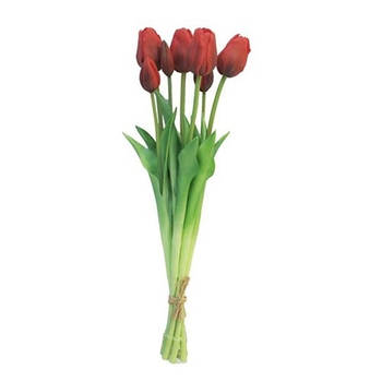 Nova Nature - Bosje Tulpen Sally Classic rood kunstbloem