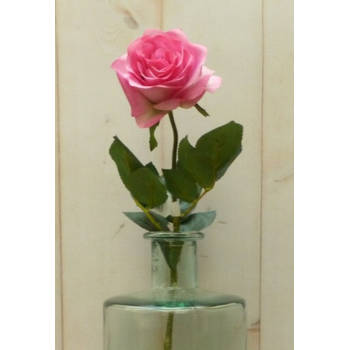 Warentuin Mix - Kunstroos op steker groot roze