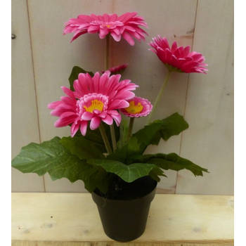 Warentuin Mix - Kunstgerbera roze in pot 25 cm