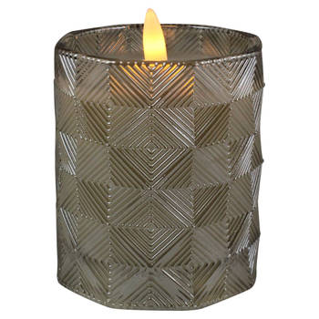 Magic Flame - LED kaars in glas 9cm champagne B/O