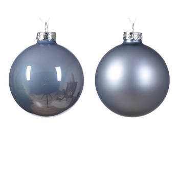 Decoris - Kerstbal glas d8 cm mblw ass 6st kerst