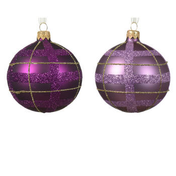 Decoris - Kerstbal glas d8 cm a2 XCV kerst