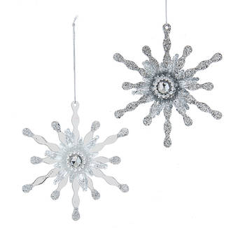 Kurt S. Adler - Ornament White & Silver metaal h11 cm