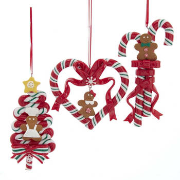 Kurt S. Adler - Candycane Hanger With Gingerbread Ass 4.5-5.8 Inch