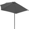 Kingsleeve Halve Parasol Zonnescherm Ø 2,7m Halfrond Balkon Terras UV 50+ Antraciet