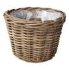 Van der Leeden - Rotan Bloembak Grey - diameter 25x18 cm