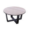 Yoi - Teeburu coffee table 60x31cm. alu black/travertin