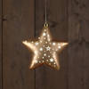 Anna's Collection - Star Glass Matt Gold With Stars 19Cm / Led Warm White /