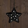 Anna's Collection - Star Glass Black With Stars 19Cm / Led Warm White 2Xaaa