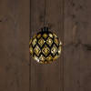Anna's Collection - Glass Ball Baroque Black/Gold 12Cm 10Led Warm White / G