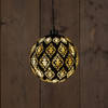 Anna's Collection - Glass Ball Baroque Black/Gold 15Cm /12Led Warm White /