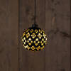 Anna's Collection - Glass Ball Baroque Black/Gold 12Cm / 10Led Warm White /