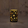 Anna's Collection - B.O.T. Cylinder Glass Black Star 10X15 cm 8Led Warm White