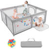 Grondbox - Grondbox Baby - Playpen - Kinderbox - Speelbox - Box - Kruipbox - 50 ballen - 180 x 150 x 70 cm Grijs