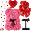 RX Goods® Roze Rozen Beer in Luxe Geschenkdoos met Liefdes Ballonnen & Rozenblaadjes