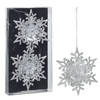 Christmas Decoration kersthangers sneeuwvlokken - 2x - zilver - Kersthangers