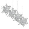 Christmas Decoration kersthangers sneeuwvlokken 4x -zilver -11,5 cm - Kersthangers
