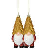 Christmas Decoration kersthanger gnome/kabouter - 2x - kunststof - 12,5 cm - Kersthangers