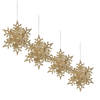 Christmas Decoration kersthangers sneeuwvlokken 4x -champagne -11,5 cm - Kersthangers