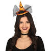 Halloween heksenhoed - mini hoedje op diadeem - one size - oranje - meisjes/dames - Verkleedhoofddeksels