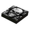 Halloween/horror schedel/doodshoofd servetten - 24x - zwart - papier - 33 cm - Feestservetten
