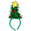 Kerst diadeem/haarband - kerstboom met piek - groen - Verkleedattributen