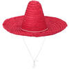 Boland party Carnaval verkleed Sombrero hoed Fiesta - rood - volwassenen - polyester - Verkleedhoofddeksels