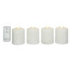 Lumineo LED kaarsen set - 4x stuks - wit - kerkkaarsen - LED kaarsen
