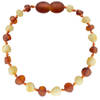 Wild Sun Barnsteen Armband Volwassene - Amber Enkelbandje Kind - Baltische Barnsteen – 19 cm - Cognac / Milk