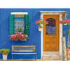 Buiten canvas 58x78 cm Italiaans blauw huis Anna's Collection