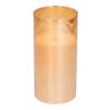 Luxe LED kaars/stompkaars in gouden glas 15 cm flakkerend - LED kaarsen