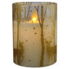 Magic Flame - LED kaars wax in glas rendier 10cm goud