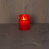 Anna's Collection - 4 stuks Batterijverlichting kaars wax rustiek bewegende vlam 7,5x10cm rood 3xaaa/timer