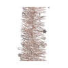 Decoris - 5 stuks! Guirlande lametta ster d10 cm en h270 cm poederroze