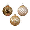 Decoris - Kerstbal glas d10 cm parel/goud ass kerst