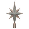 Decoris piek - ster vorm - kunststof - lichtroze/zilver - 2,5 cm - kerstboompieken