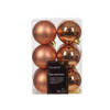 Decoris - Kerstbal kunststof d6 cm rood kpr 12st kerst