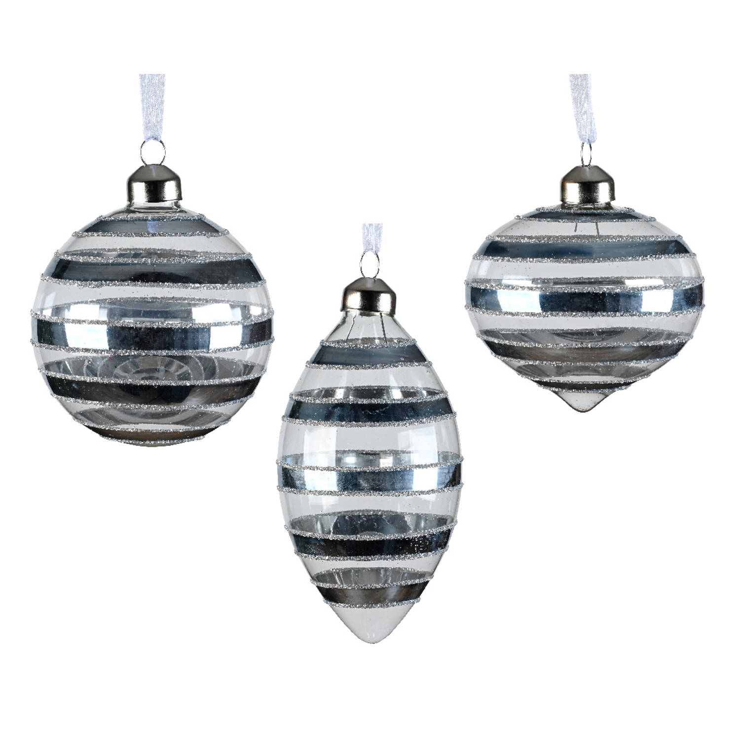 Decoris Kerstbal glas d8 cm mist blauw a3 kerst Blokker