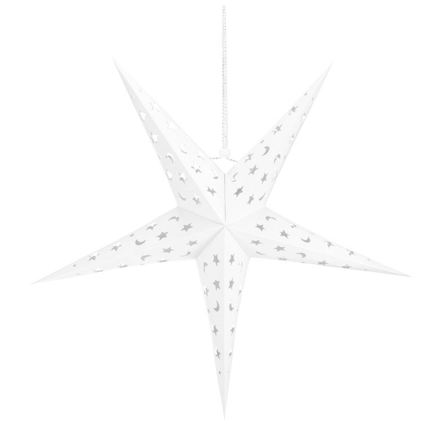 Springos Kerst Ster - Papier - Opvouwbaar - 60 cm - Wit