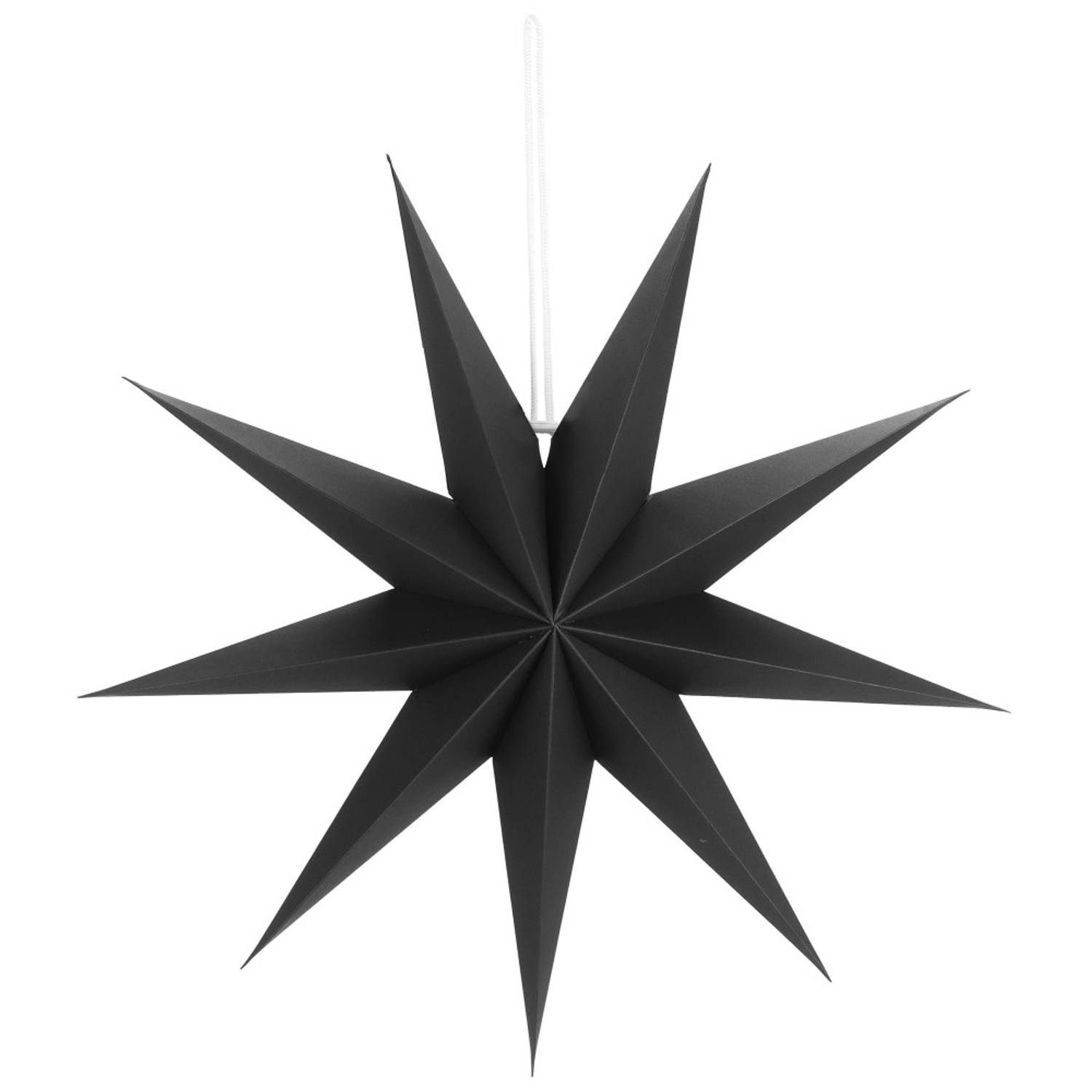 Springos Kerst Ster - Papier - Opvouwbaar - 60 cm - Mat/Zwart
