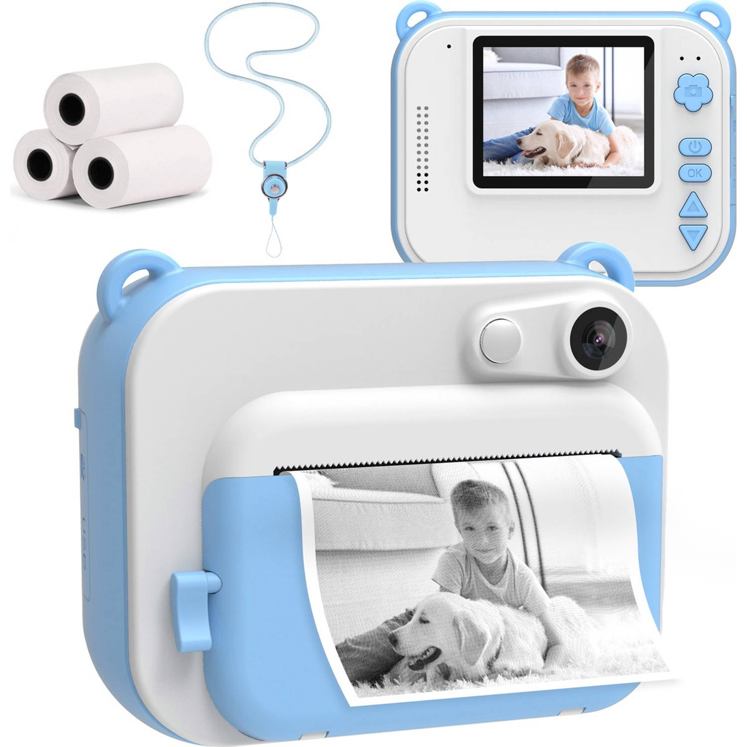 Silvergear Kindercamera Mobiele Fotoprinter 4 Games MP3 Blauw
