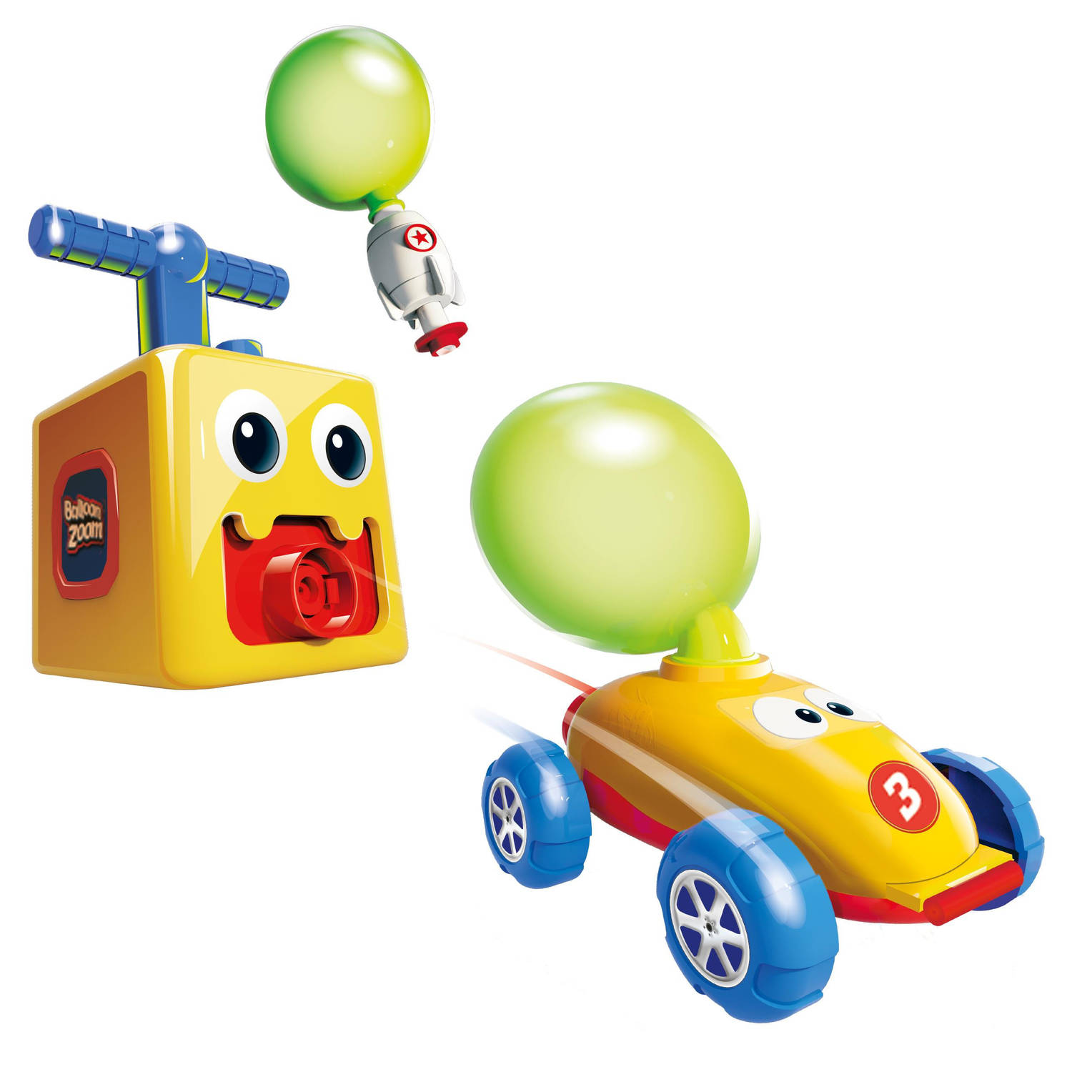 Mediashop Balloon Zoom Ballon-auto-speelgoed voor kinderen vanaf 3 jaar inclusief auto en raketmodus