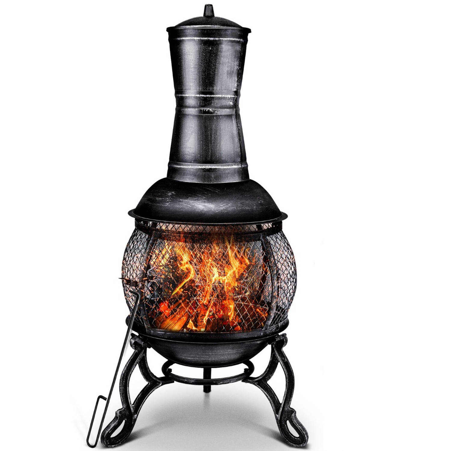 Tillvex- Terrasoven met grill, Grijs, 105 cm, Azteekse oven, tuinhaard