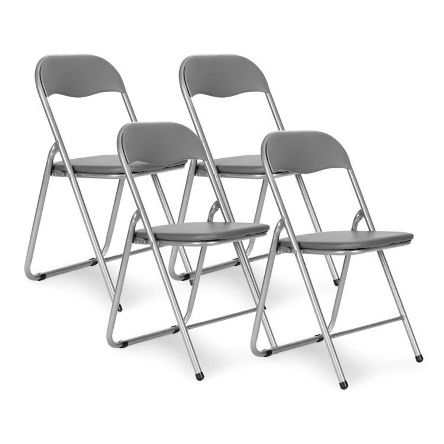 Klapstoelen - set van 4 - 77,5x43x43,5 cm - grijs
