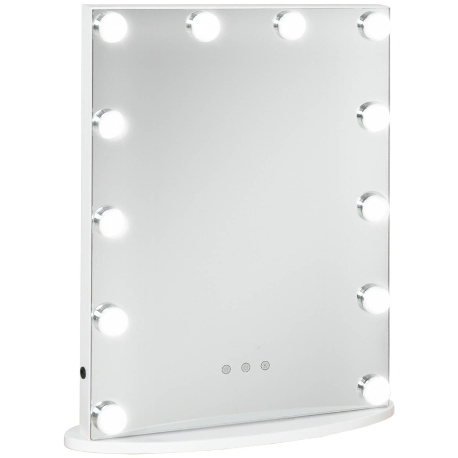 Spiegel met verlichting - Spiegel staand - Spiegels - Make up spiegel - Wit - 41,5B x 13,5T x 51H cm