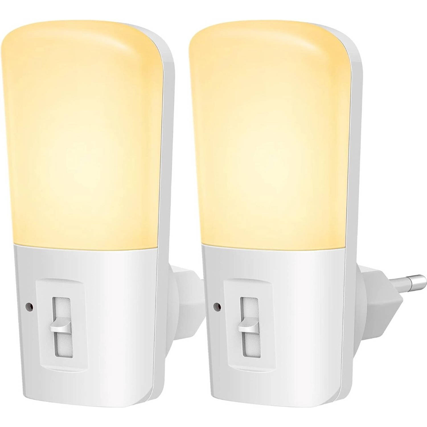 Qumax LED Nachtlampje Stopcontact 2 stuks - Dimbare Nachtlampjes met Sensor - Nachtlampje Babykamer - Nacht Lamp - Dag en Nacht Sensor - Kinderen & Baby - Wit