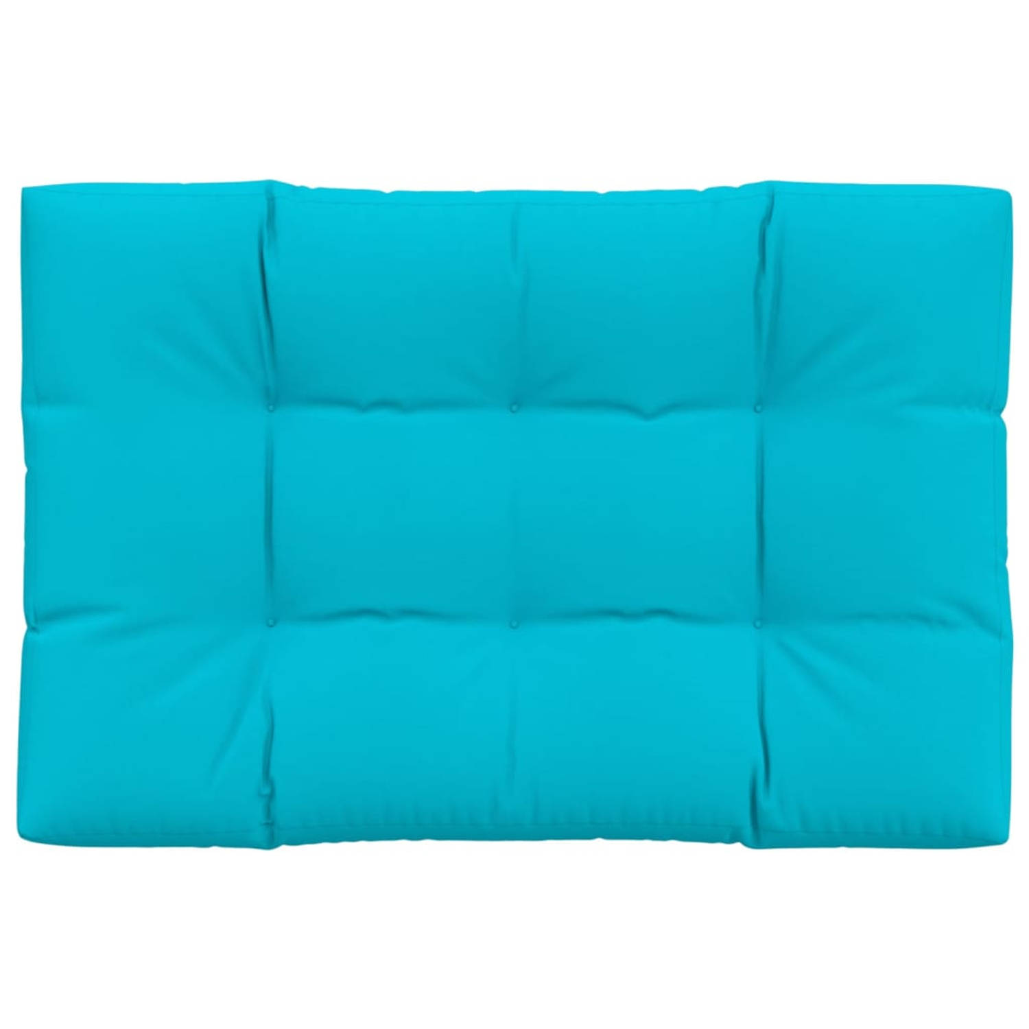 The Living Store Palletkussen - 120 x 80 x 12 cm - Turquoise - Polyester - Waterafstotend